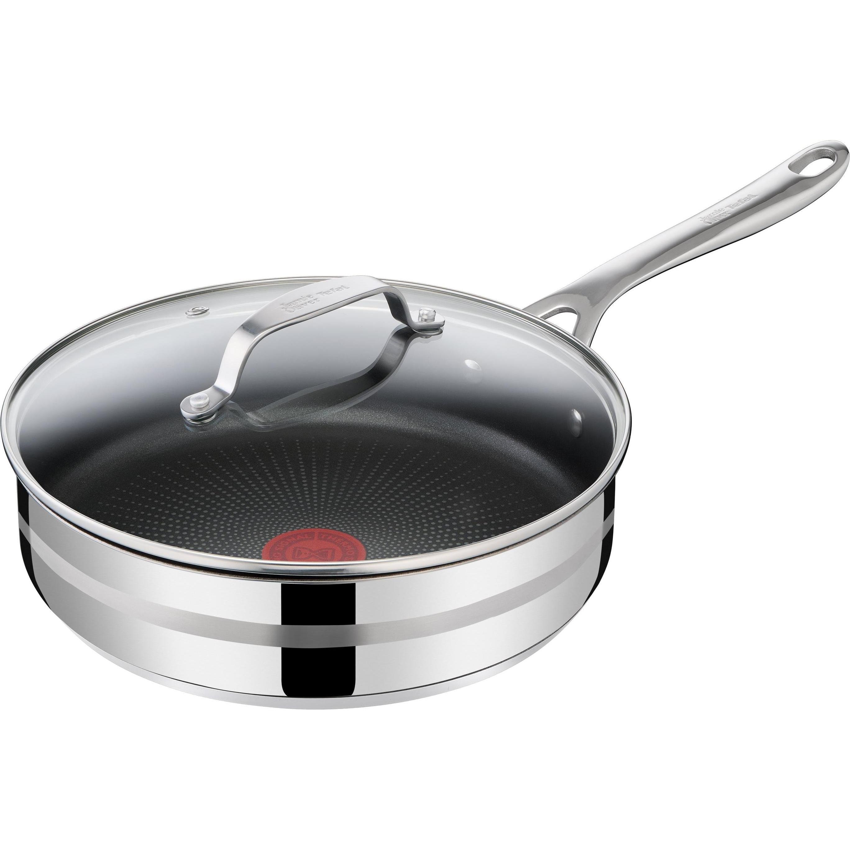 Tefal Jamie Oliver Cook Smart Schmorpfanne 25 cm, Padella + Pentola, Argento