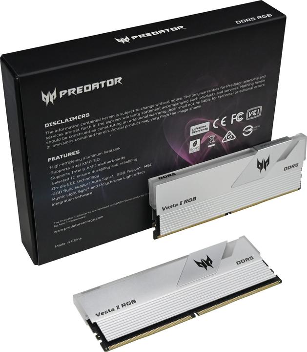 Produktbild Acer Predator Vesta II (2 x 16GB, 6000 MHz, DDR5-RAM, DIMM)