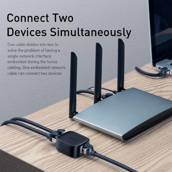 Produktbild Baseus 2-in-1 Netzwerk Splitter Adapter
