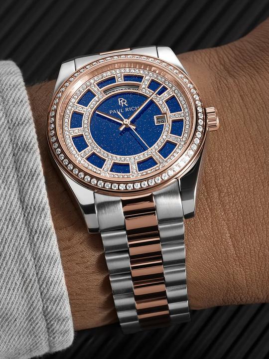 Produktbild Paul Rich PR-47456 Herrenuhr Crown Legacy Silver Rose Gold Aventurine Blue 40mm 5ATM (Analoguhr, 40 mm)