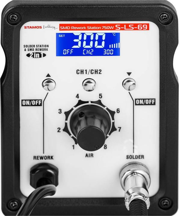 Actual product image Stamos Soldering Station - SMD rework station - with soldering iron 50 W and hot air gun 750 W