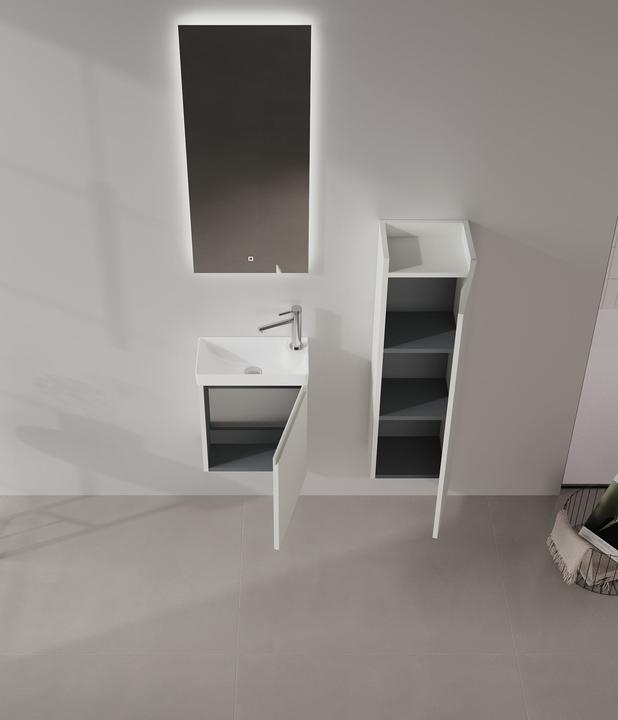 Produktbild Homitis Ferla 40 Bathroom Cabinet With Sink & Mirror Set (2 Pieces)