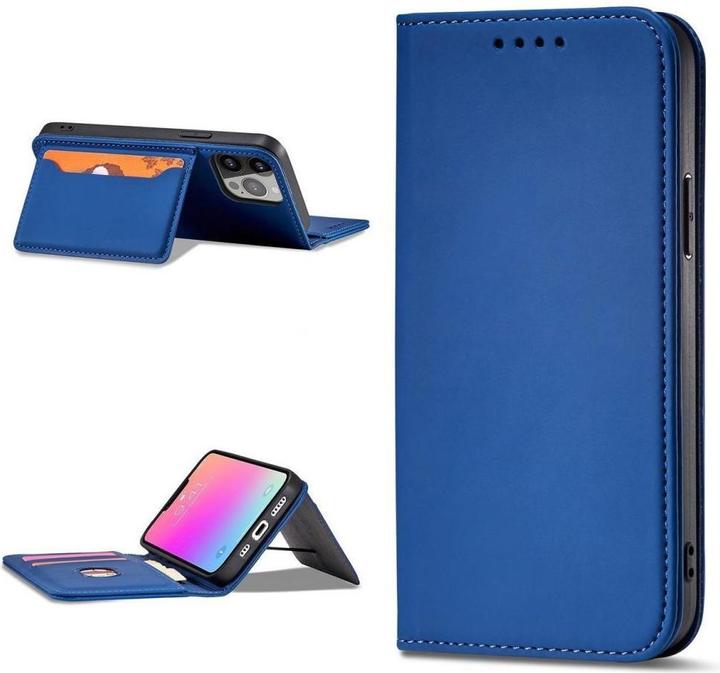 Produktbild Hurtel Magnetkartenetui für Samsung Galaxy S23+ Flip Cover Wallet Stand blau (Samsung Galaxy S23+)
