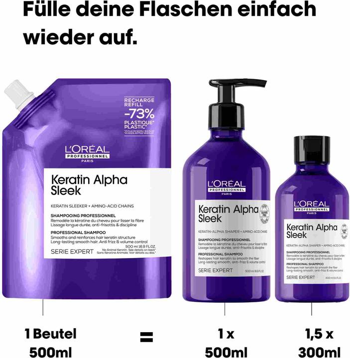 Immagine prodotto L'Oréal Paris L'Oreal Serie Expert Keratin Alpha Shampoo 500ml (Shampoo liquido, 500 ml)