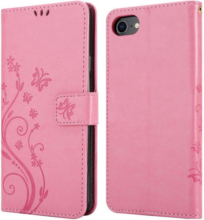 Produktbild Cadorabo Flower Book Cover (Apple iPhone 7, Apple iPhone SE (2nd Gen))
