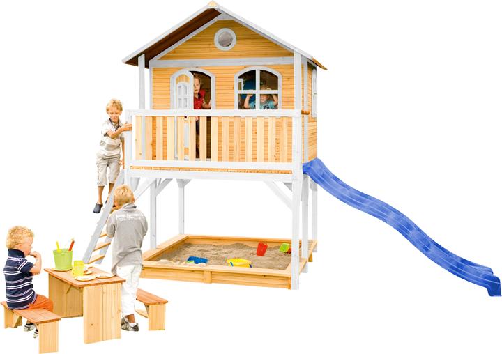 Actual product image Axi Marc Playhouse Brown/White with Blue Slide