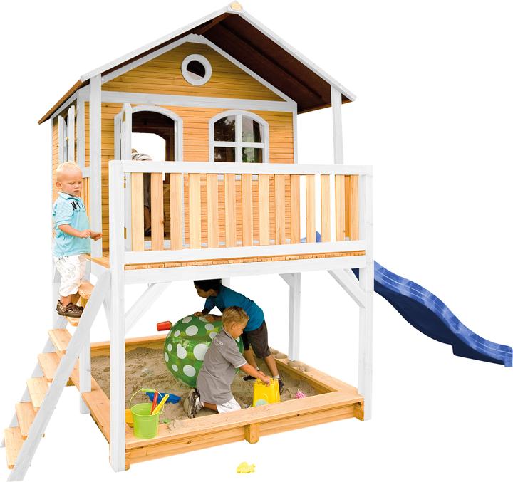 Actual product image Axi Marc Playhouse Brown/White with Blue Slide
