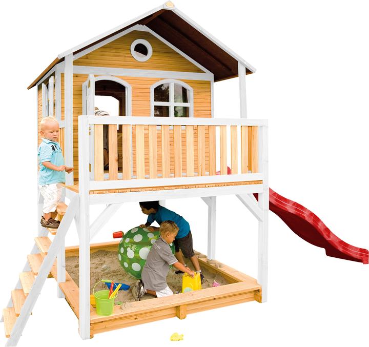 Actual product image Axi Marc Playhouse Brown / White with Red Slide