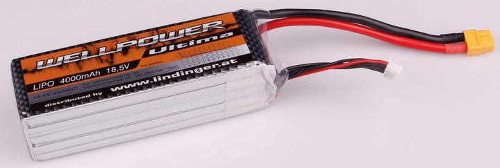 Wellpower Lipo Akku Ultima 4000 mAh / 18,5 Volt 5S 25/50C CH3/5 XT-60 (18.50 V, 4000 mAh)