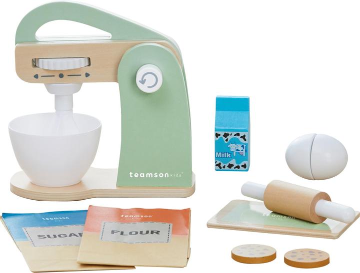 Teamson Little Chef Frankfurt Holzmixer Spielkchenzubehr - Grn - 10-tlg