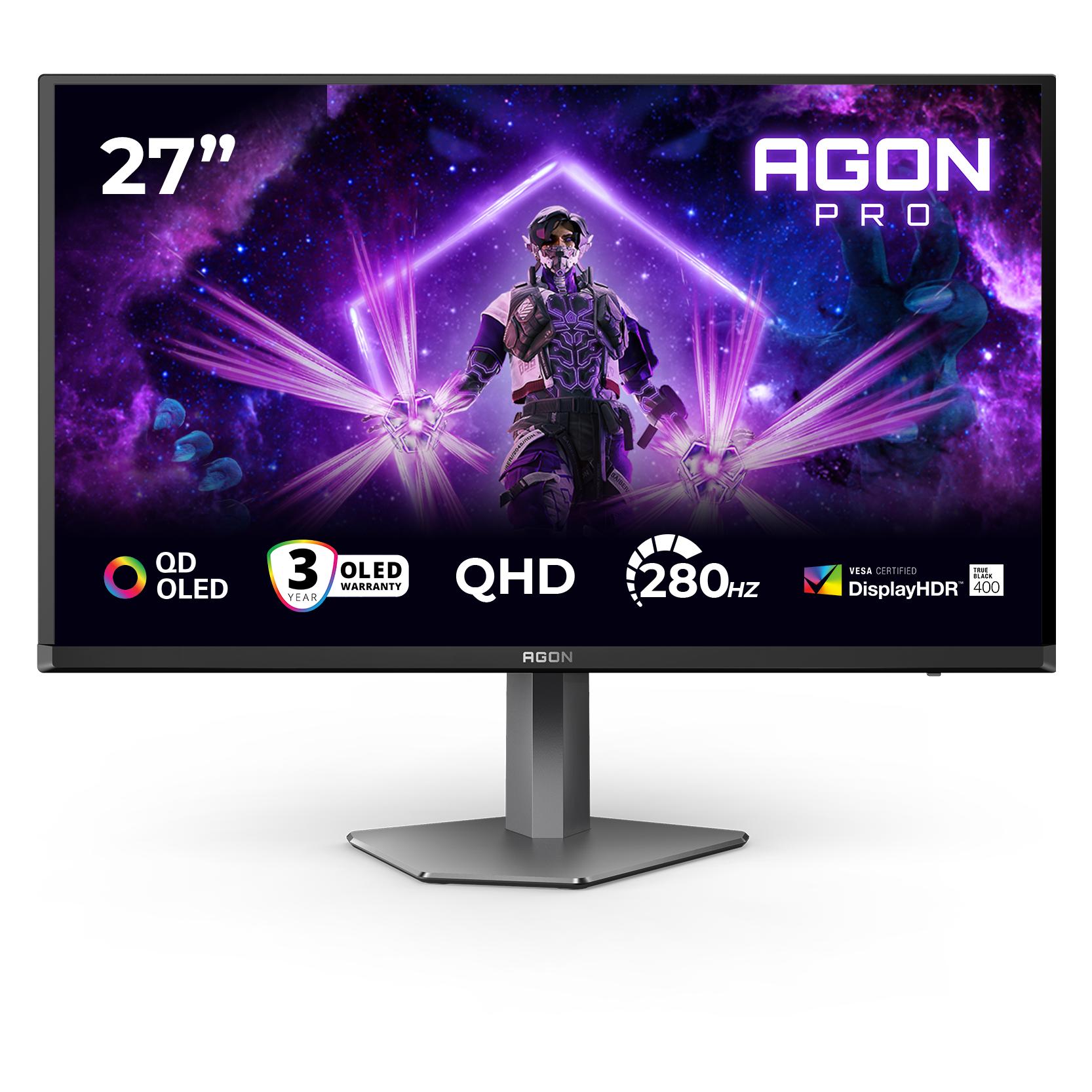 AOC Agon PRO AG276QZD2 (2560 x 1440 Pixel, 26.50"), Monitor, Grau