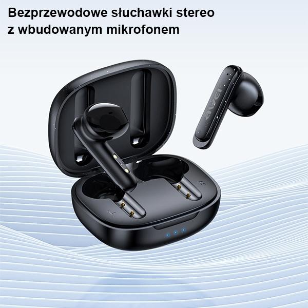 Actual product image Awei słuchawki Bluetooth 5.3 T66 TWS + stacja dokująca czarny/black (ANC, 5 h, Wireless)