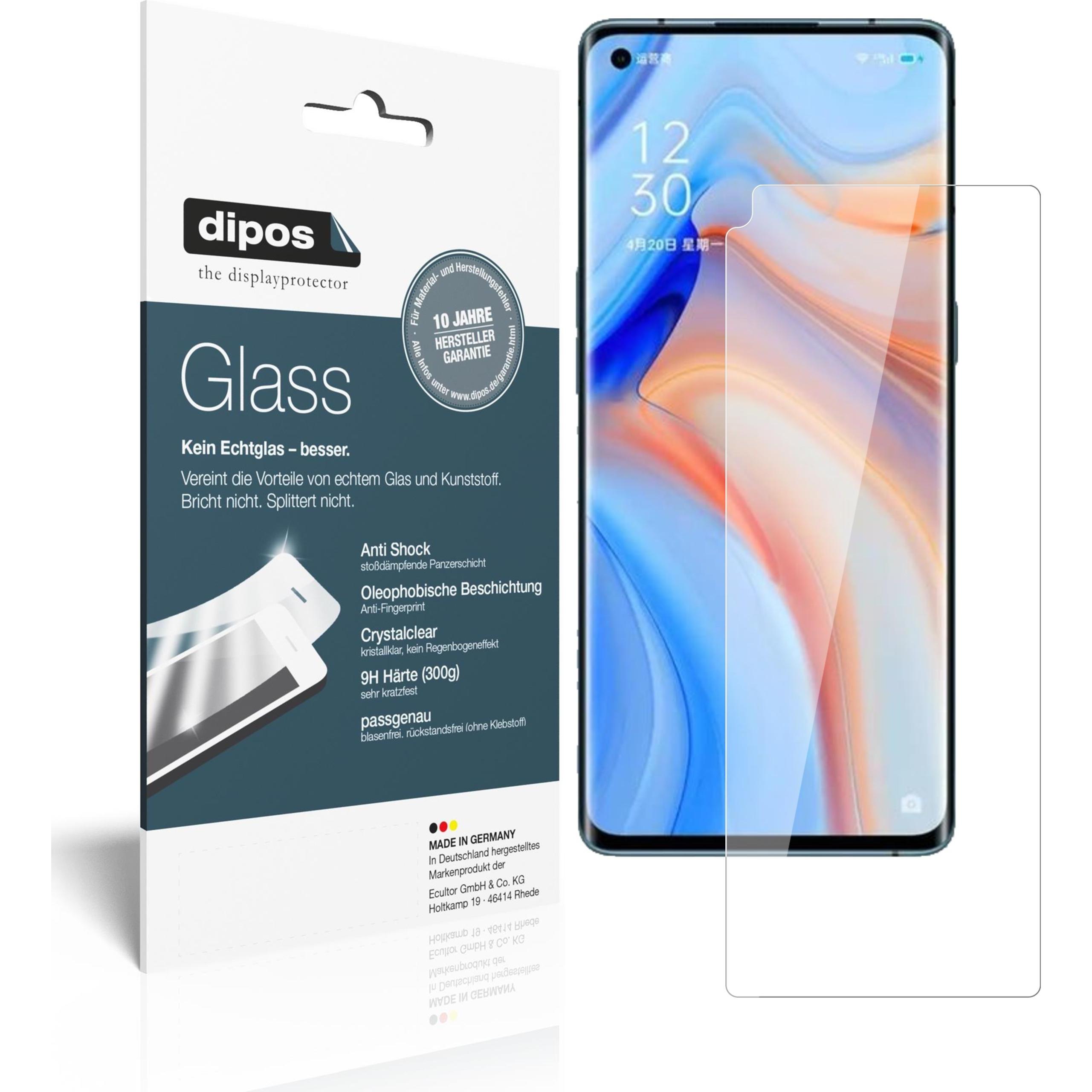 Dipos Displayschutz Anti-Shock (1 Stück, Oppo Reno 4 Pro), Smartphone Schutzfolie, Transparent