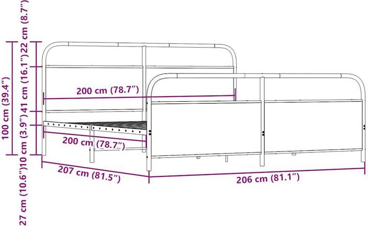 Produktbild vidaXL Bettgestell (200 x 200 cm)