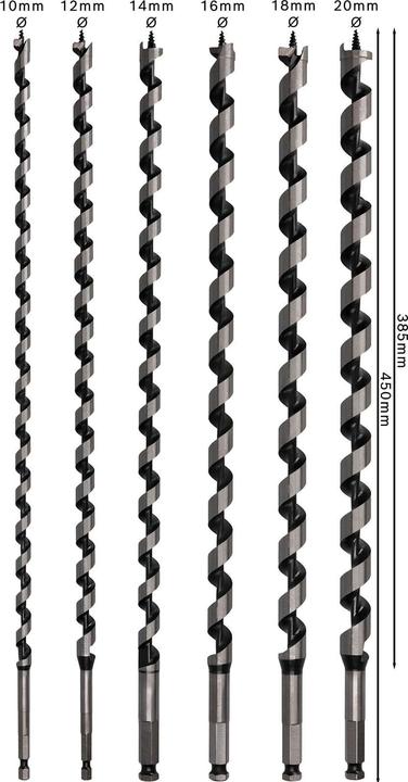 Produktbild Bosch Professional Zubehör PRO Wood Holzschlangenbohrer-Set, 6-tlg. (10 mm, 12 mm, 14 mm, 16 mm, 18 mm, 20 mm)