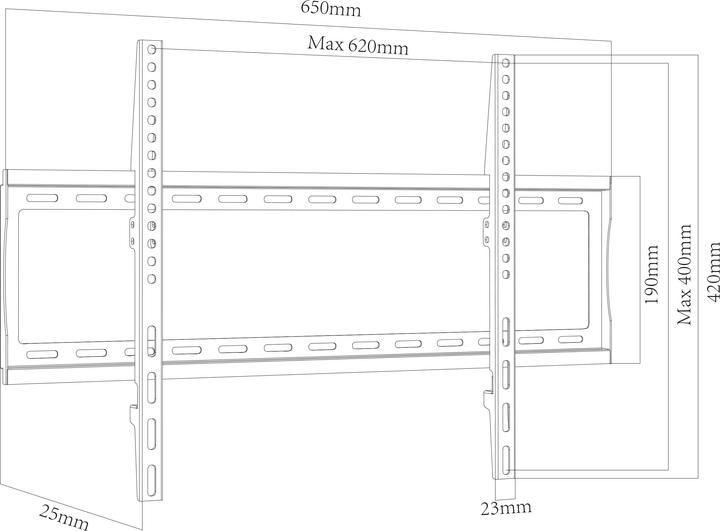 Image du produit VCM TV VESA support mural fixe B-FX600 (Mur, 70", 25 kg)