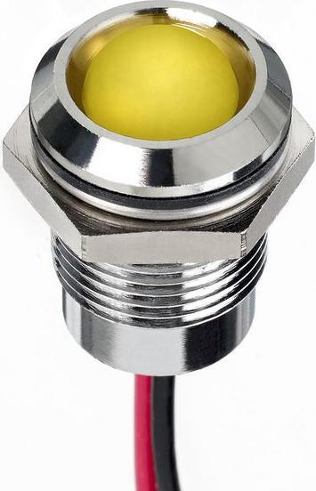 Produktbild RS PRO 14mm prom IP67 sealed chrome LED,yel 12V