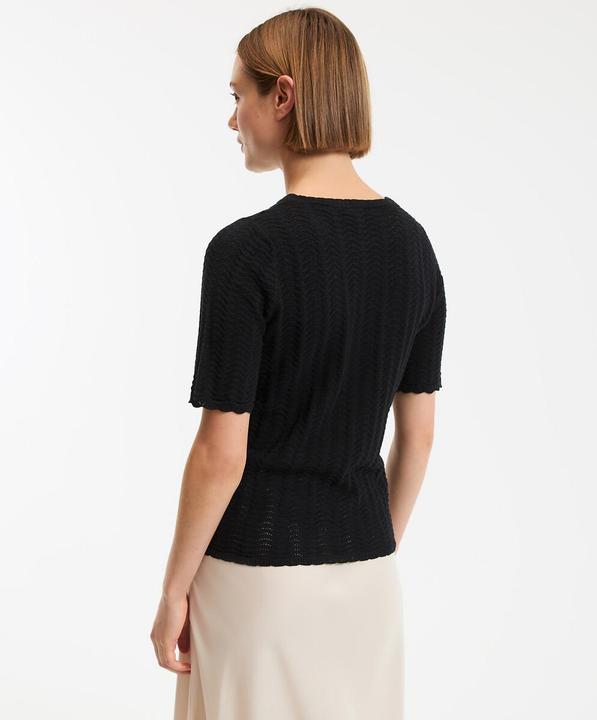 Produktbild BlockX Pullover mit Rundhalsausschnitt und kurzen Ärmeln aus Pointelle-Mesh (L)