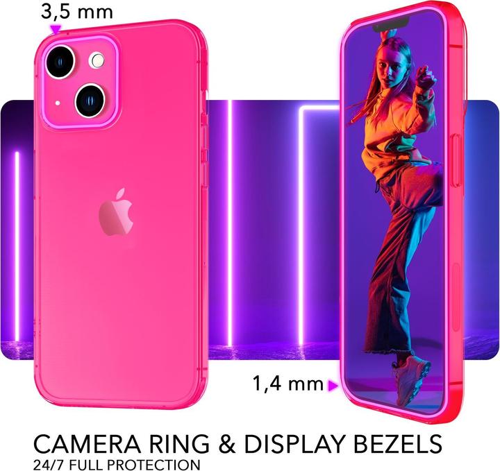 Actual product image Nalia Clear Transparent Neon Silicone Sleeve (Apple iPhone 14)