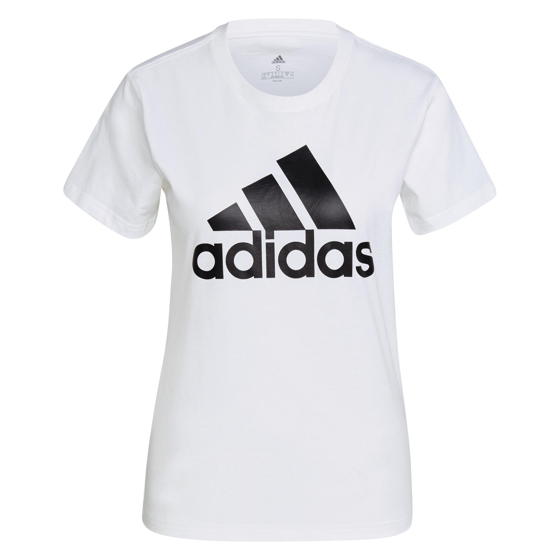 Adidas, Vrouwen, Sportief Shirt, Loungewear Essentials Logo Tee Voor Dames (M), Wit, M