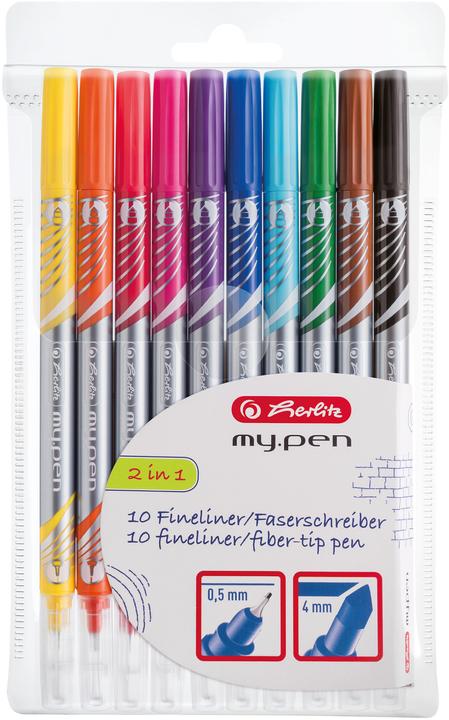 Herlitz my.pen fineliners and fibre-tip pens (Multicoloured, 10 x)