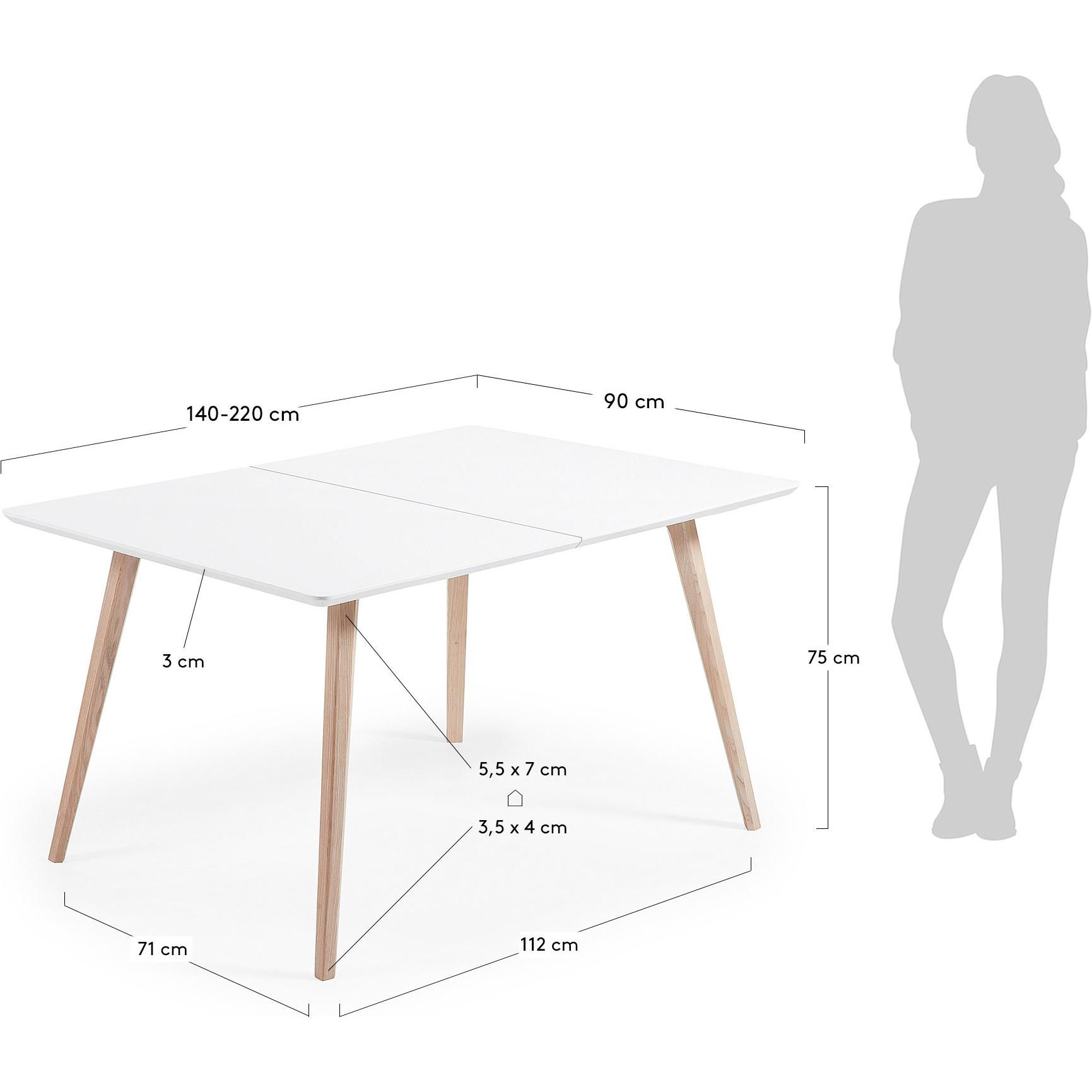 Thumbnail - Kave Home, Esstisch, Eunice (90 x 140 x 75 cm)