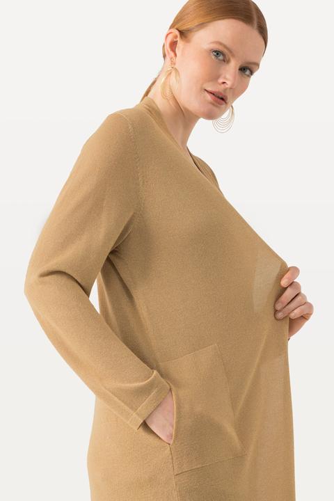 Immagine prodotto Ulla Popken Cardigan lungo e aperto con scollo a V e collo alto (54)