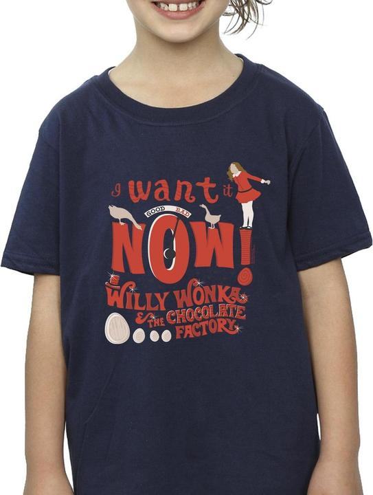 Actual product image Willy Wonka & the Chocolate Factory Girls Verruca Salt I Want It Now Cotton T-Shirt (152, 158)