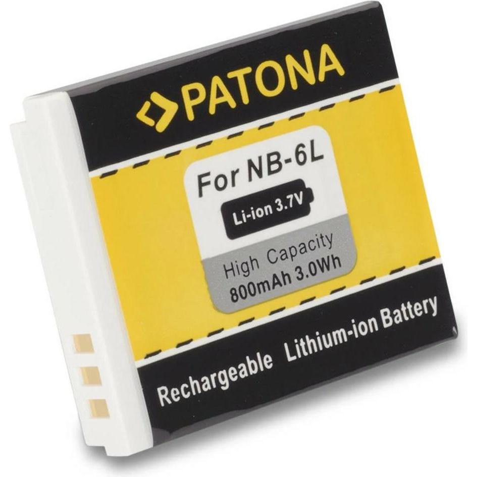 Patona Batteria NB-6L, 800 mAh / 3,7V (Batteria della fotocamera), Alimentatore fotocamera