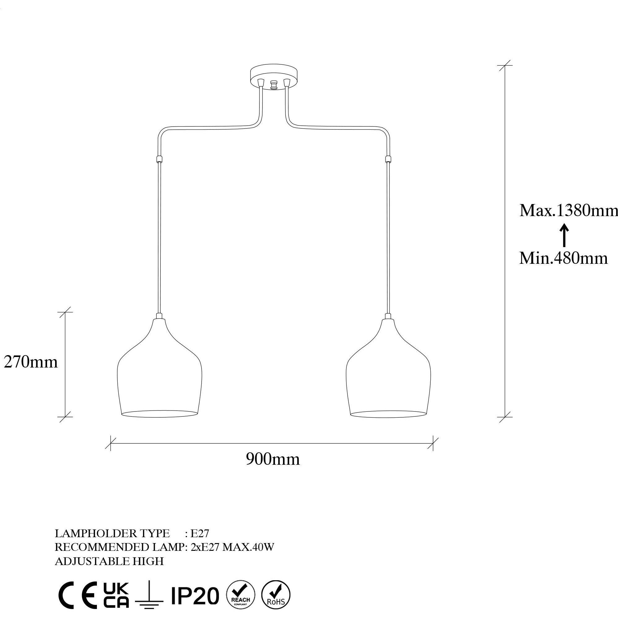 Thumbnail - Opviq, Pendelleuchte, Rome (E27)