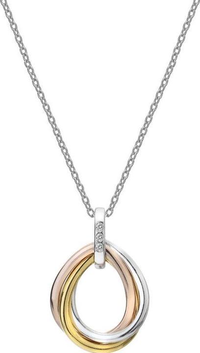 Actual product image Hot Diamonds Trio drops necklace Tricolor (Silver 925, 45 - 55 cm)