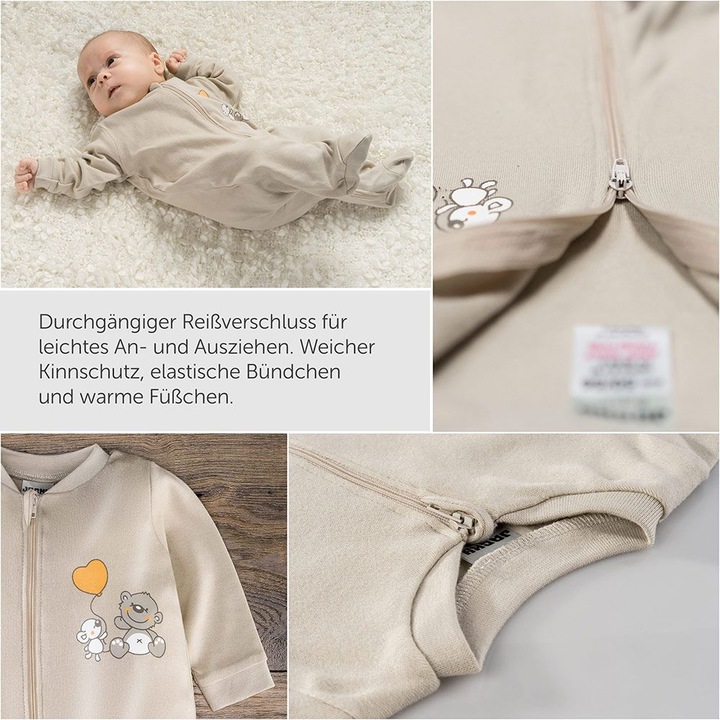 Produktbild Jacky Baby Schlafanzug Einteiler - 2er Pack - Lovely Bear Offwhite Baby-Schlafanzüge (68)