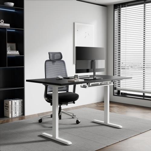 Up Up, Gambe + base del tavolo, Adjustable Height Table Bjorn White, Table top L Black