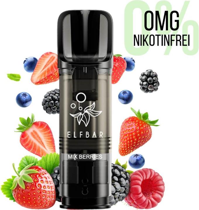 Immagine prodotto Elfbar ELFA Pro - Cialde da 2ml 0mg, Mix di Bacche (Mirtillo, Lampone, Mora)