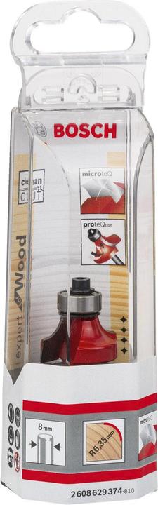 Image du produit Bosch Professional Zubehör Fraise à arrondir Expert for Wood, 8 mm, D 25,4 mm, R1 6,35 mm, L 12,7 mm, G 55 mm