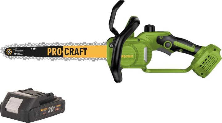 Actual product image Procraft PKA33-BB Akku Kettensäge 20 V 304 mm Brushless + 1x Akku 2,0 Ah - ohne Ladegerät (Battery chain saw)
