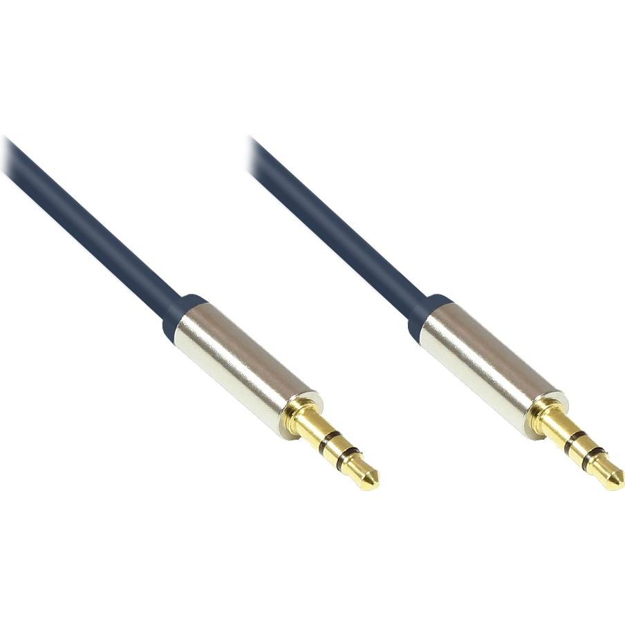 Good Connections Audio Anschlusskabel High-Quality 3,5mm, 2x Klinkenstecker, Vollmetallgehäuse, dunkelblau, 5m (5 m, 3.5...