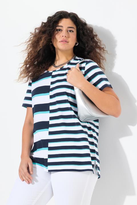 Produktbild Ulla Popken T-Shirt, Streifenmix, Relaxed, Rundhals, Halbarm (46, 48)