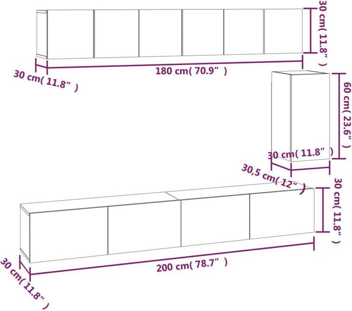 Produktbild vidaXL TV-Schrank-Set