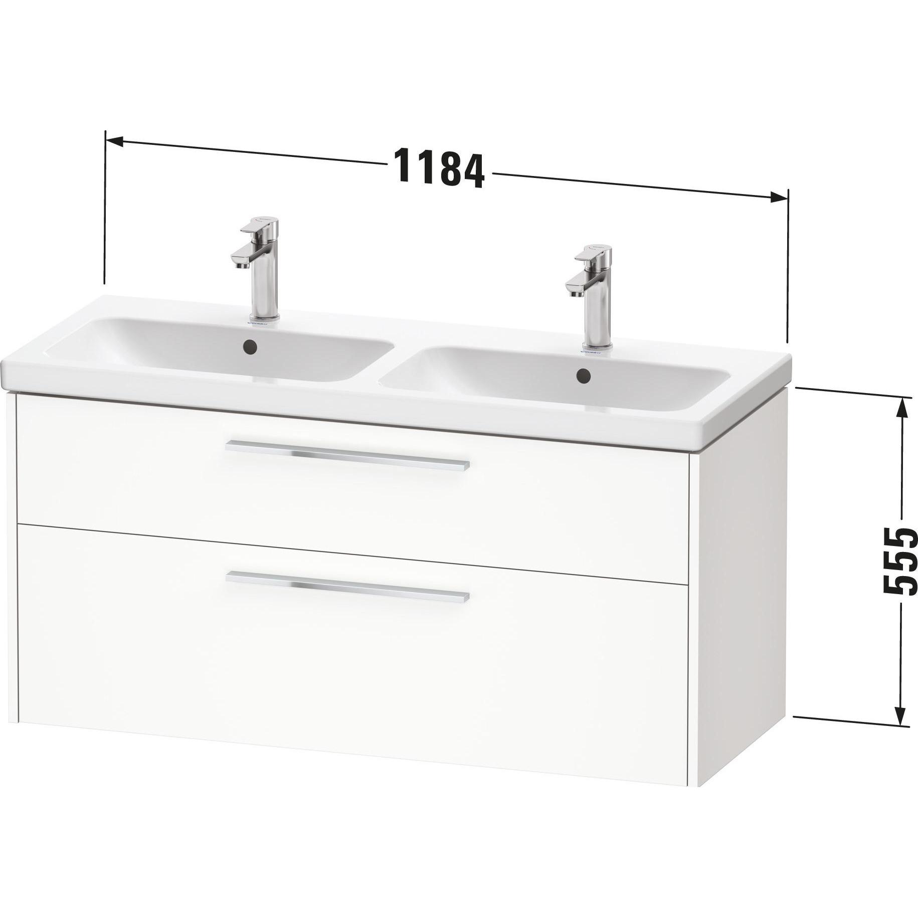 Thumbnail - Duravit, Waschbeckenunterschrank, D-Code Waschtischunterbau, 1 Auszug, 1184x460mm, Siphonausschnitt, mit Griff