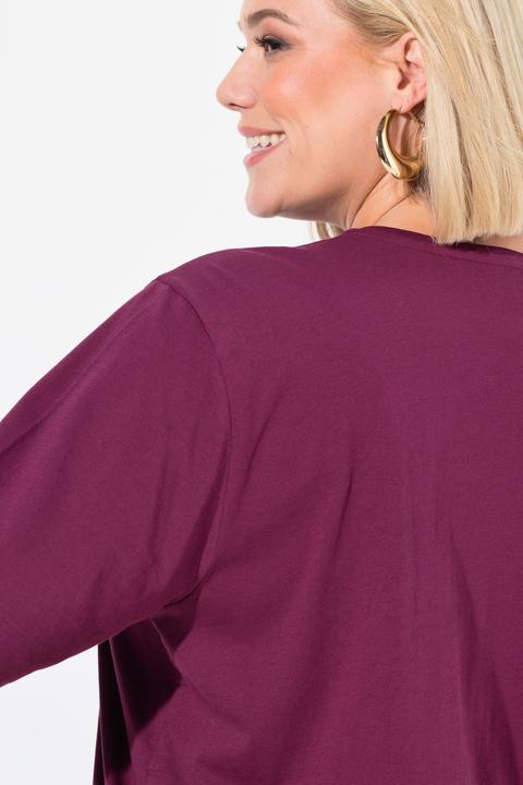 Actual product image Ulla Popken Basic V-Neck Relaxed Fit Short Sleeve Tee (62)