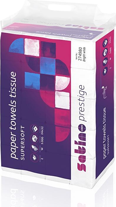 Produktbild Wepa prestige Handtuchpapier - 274980 - PT2-kompatibel - 3000 Blatt - 2-lagig - Zellstoff (1x)