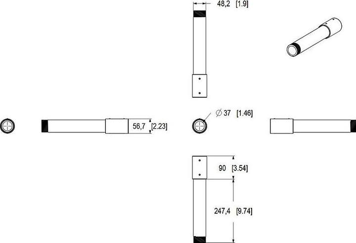 Produktbild Axis TP3908-E Ext. Pipe WH 30 cm