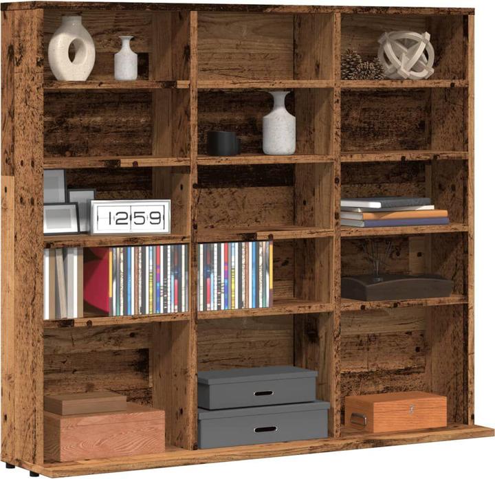 vidaXL CD-Regal Altholz-Optik 100x23x89,5 cm Holzwerkstoff (CDs)