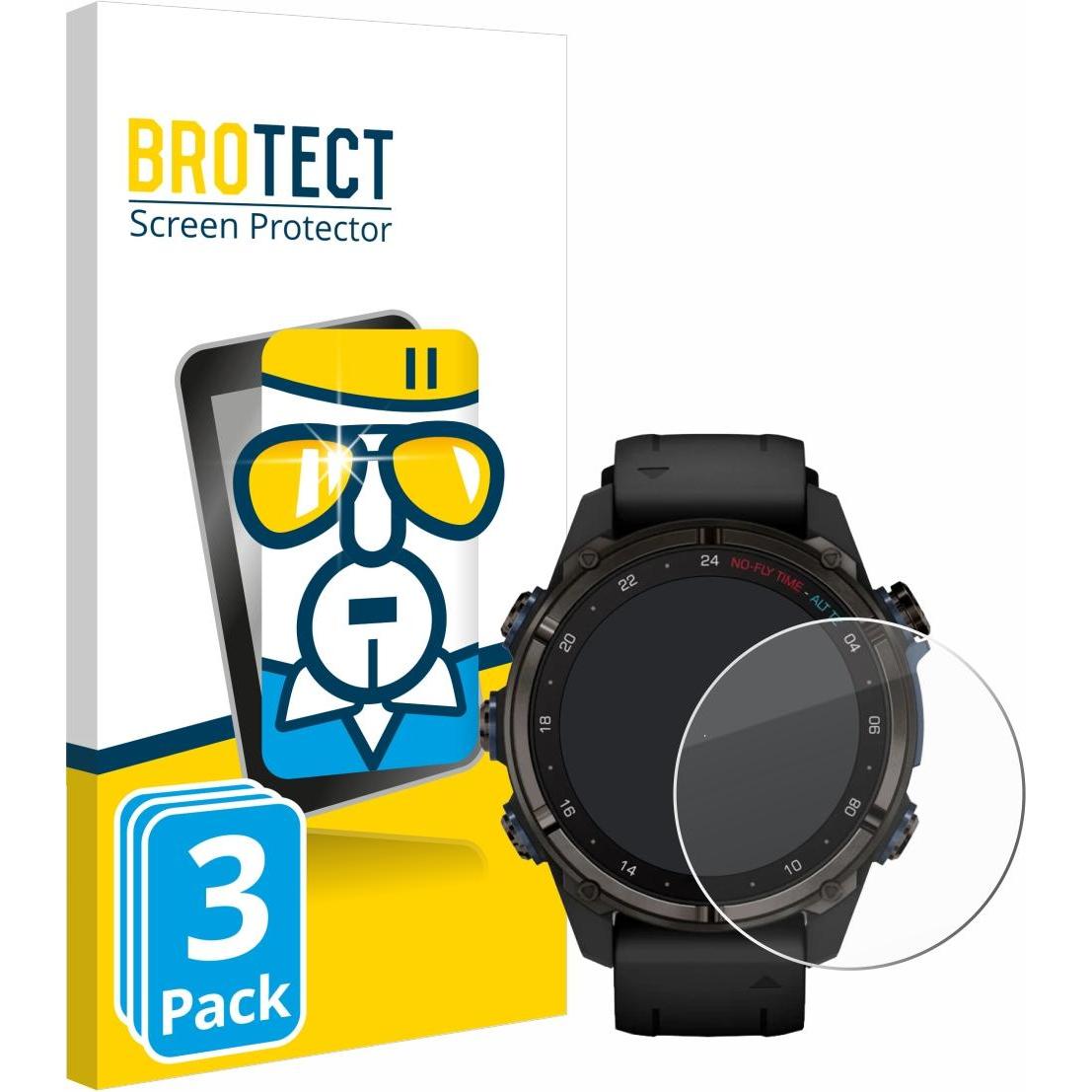 BROTECT Panzerglas Hartglas Displayschutz, Smartwatch Schutzfolie, Transparent