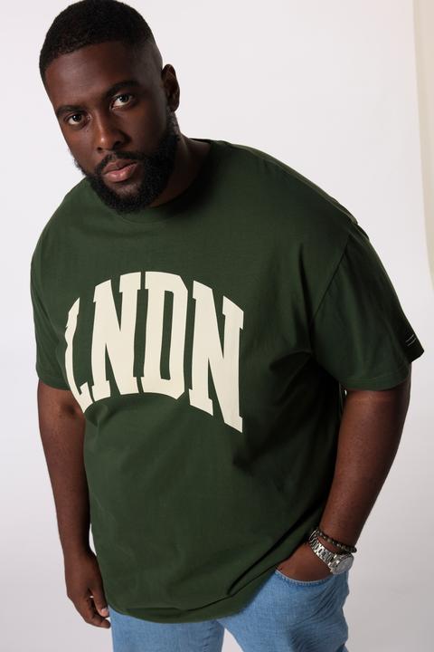 Immagine prodotto Sthuge T-shirt con taglio oversize, stampa sul petto e mezze maniche, disponibile fino alla tg. 8XL (XL)