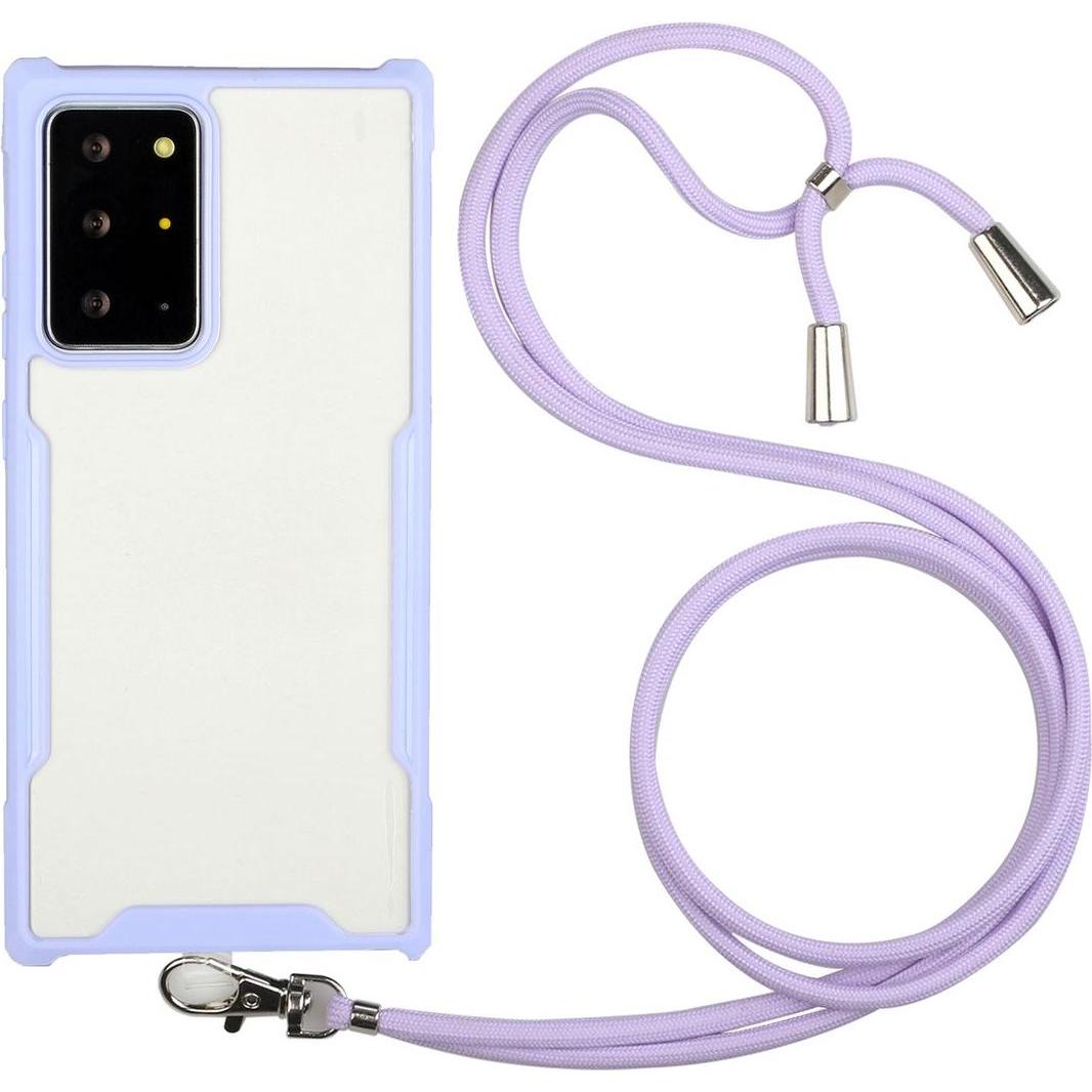 König Design Hülle Handy Schutz für Samsung Galaxy S21 Ultra Case Cover Tasche Etuis Violett, Handykette, Violett