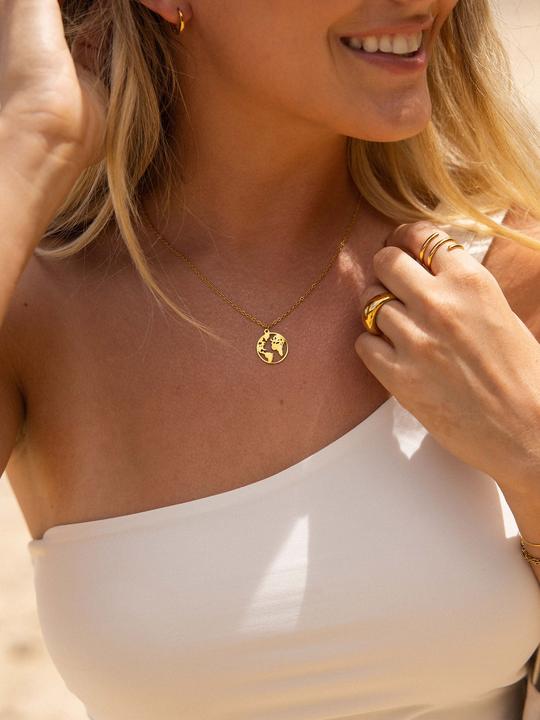 Image du produit Purelei Carte du monde (Acier inoxydable plaqué or 18 carats)