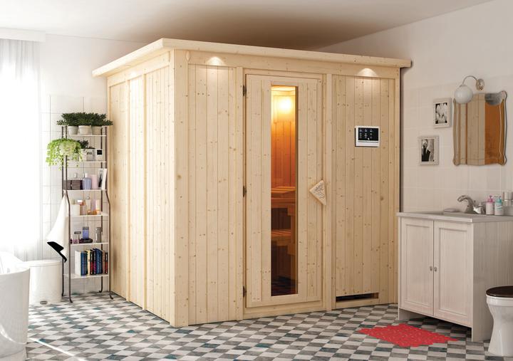 Image du produit Karibu Sauna Eupin entrée frontale, couronne (Contrôle externe Plug & Play 3,6 KW)