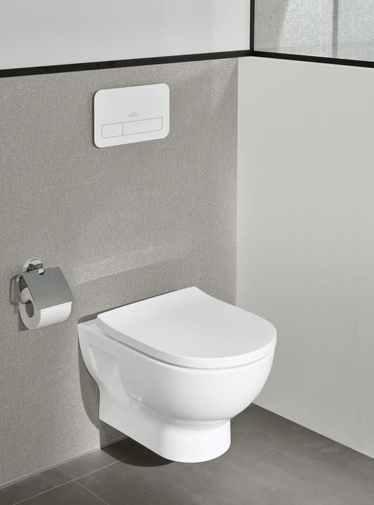 Actual product image Villeroy & Boch Elements - Tender toilet roll holder with lid, 134 x 38 x 132 mm
